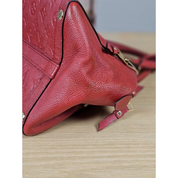 LOUIS VUITTON Authentic Marais MM LV Empreinte Leather Red Handbag Satchel LV - Picture 7 of 16